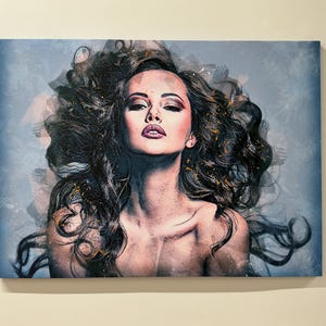Modern Canvas Poster, Beautiful Woman Drawing Poster, Naked Woman Wall Hanging, Beautiful Girl Glass Decor, Room Decor, Glass Art Gift,