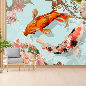 Japanese Koi Fish Paper Art, Fish Wall Stickers, Modern Wall Stickers, Gift For The Home, Animal Wall Poster, Patterns And How To,