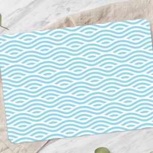 Modern Cutting Board, Abstract Lines Chopping Board, Blue Chopping Board, Blue Wave Serving Board, Picnic Cutting Board, Kitchen Decor,