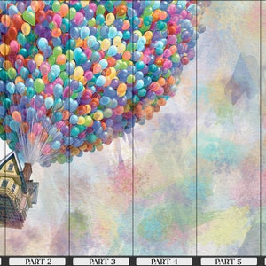 Wall Mural Wallpaper, Removable Wall Paper, Decals For Walls, Gift Wallpaper, Colorful Air Balloons Paper Art, Up Movie Paper Art, image 8
