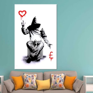 Banksy Love Graffiti Art Print: Street Art Canvas Wall Decor