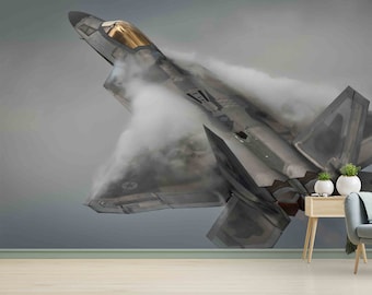 Fighter Jet Wallpaper – Powerful Aviation Wall Mural for Boys&#39; Room or Office