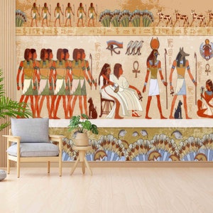 Egyptian Hieroglyphs Wall Mural: Ancient Egypt Wallpaper