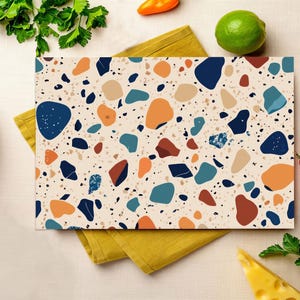 Modern Serving Board, Terrazzo Pattern Cutting Board, Easy to Carry, Terrazzo Cutting Board, Colorful Stone Serving Board, Serving Board,