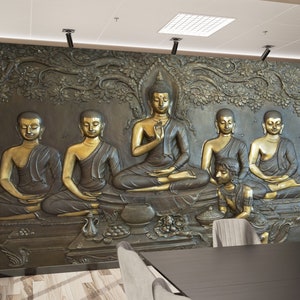 Wallpaper Panels, Wallpaper Art, Gift For House, Gift For The Home, Buddha Statue Wall Decor, Buddhist Gift Mural, Modern Wallpaper,