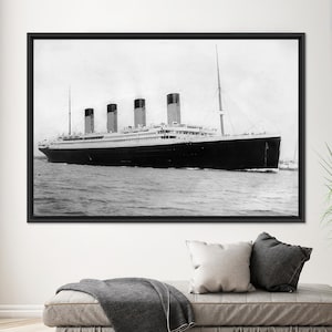 Titanic Wall Art – Black & White Ocean Liner Canvas or Glass Print