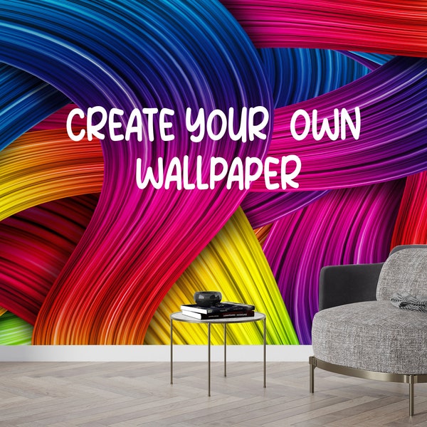 Personalized Wallpaper, Custom Wallpaper, Personalized Wall Decor, Wall Paper, Peel and Stick, Home Decor, Do It Yourself, 3D Wallpaper,