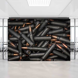 Bullet Wall Paper, Army Wall Paper, Boy Room Wall Decor, Personalized Gift, Do It Yourself, Modern Wall Poster, Loft Decor, 3D Wall Mural