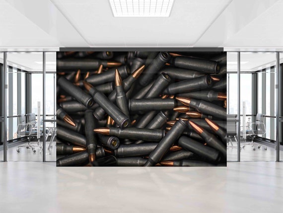 Bullet Wall Paper, Army Wall Paper, Boy Room Wall Decor, Personalized Gift, Do It Yourself, Modern Wall Poster, Loft Decor, 3D Wall Mural