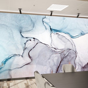 Marble Wall Art, Blue Marble Wallpaper, Purple Wallpaper, Marble Wall Poster, Luxury Wallpaper, Papercraft 3D, Living Room Wallpaper,