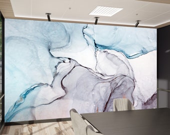 Blue Marble Wallpaper: Abstract Art Wall Decor