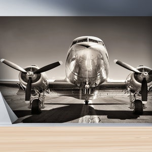 Plane Lover Gift Wall Mural, Paper Craft, Man Cave Wallpaper , Modern Wallpaper, Trendy Wall Art, Airplane Wall Paper, Boy Room Wall Decor,