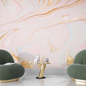 Marble Wall Print, Peel And Stick Wallpaper, Wall Poster, Do It Yourself, Luxury Marble Art, Pink And Gold Marble Wall Art, Marble Wallpaper