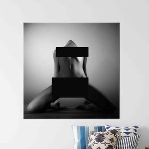Modern Art, Naked Woman Poster, Bedroom Glass Decor, Sensual Naked Woman Glass Wall, Sensual Photo Art Canvas, Personalized Gift For Him,