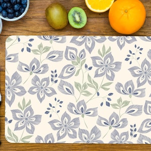 Floral Chopping Board, Flowers Serving Board, Floral Pattern Serving Board, Flower Serving Board, Glass Cutting Board, Personalized Gift,