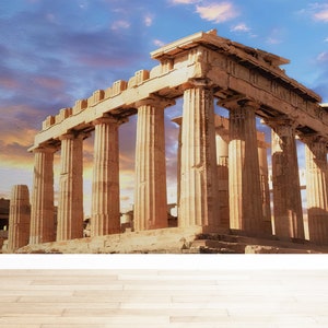 Acropolis of Athens Digital Paper, Paper Crafts, UNESCO Wall Art, Greek Wall Mural, View Wall Decals, Paper Cutting Art, Office Wallpaper,