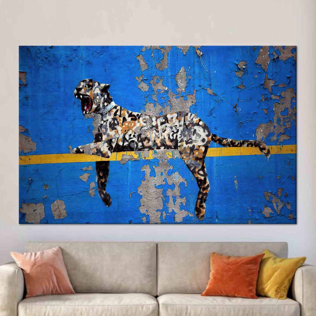 Leopard Wall Decor Bronx Zoo Leopard Art Graffiti Wall Art - Etsy