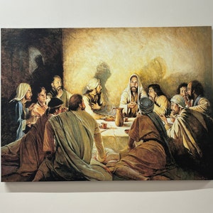 Tempered Glass Wall Art, Reproduction Poster, Jesus Christ Last Supper Canvas, Jesus Christ Printed, Christmas Gifts Canvas Art, Home Decor,