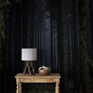 Black Wall Paper, Removable Wall Paper, Nature Landscape Wall Painting, Forest View Wallpaper, 3D Origami, Forest Landscape Wall Decor,