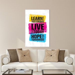 Inspirational Quote Tempered Glass Wall Art: Colorful Home Decor