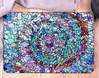 Glass Cutting Board, Colorful Cutting Board, Stained Glass Print Cutting Board, Colorful Serving Board, Modern Chopping Board, Gift for Mom,
