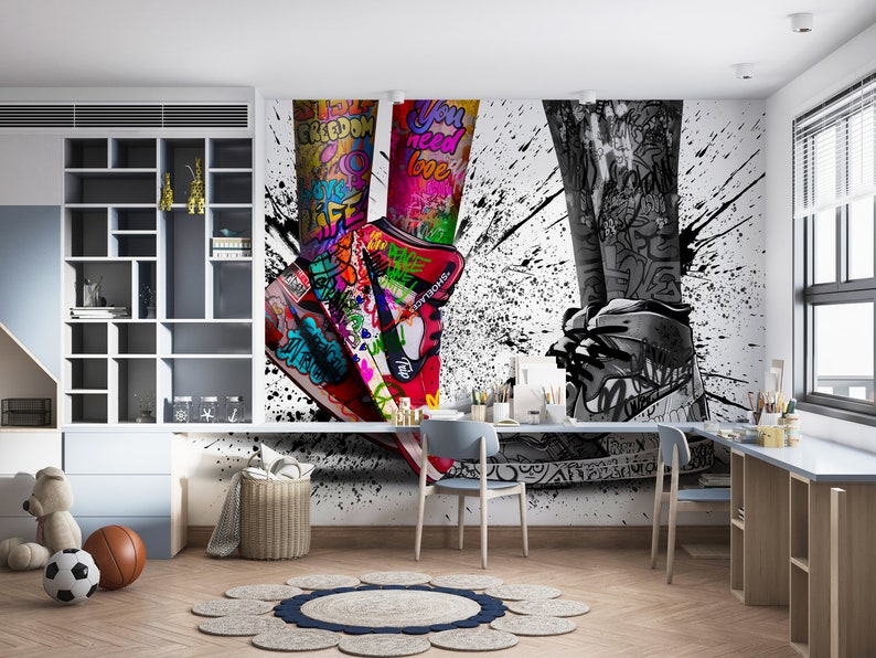 3D Papercraft Love in Jordan Shoes Wall Mural Air Jordans Etsy