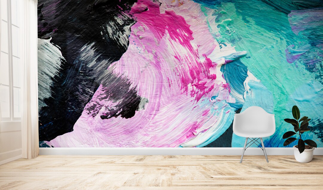 3D Wall Decor, Vinyl Wallpaper, Modern Wall Decor, Colorful Brush