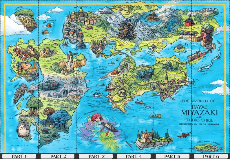 Anime Map Wallpaper Japanase Mural Map Wall Print Trendy - Etsy Australia