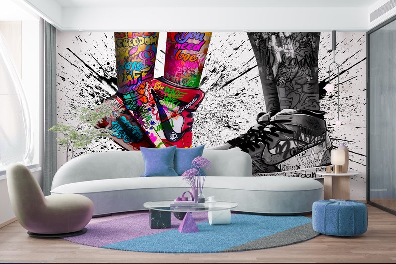 3D Papercraft Love in Jordan Shoes Wall Mural Air Jordans Etsy