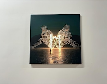 Burning Man Art Canvas: Alexander Milov Sculpture, Home Wall Decor