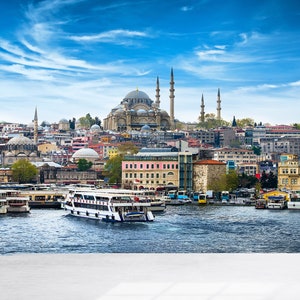 Personalized Gifts, Wall Decoration, Suleymaniye Mosque Wall Art, Istanbul View Wallpaper, Sea Wallpaper, Farmhouse Wallpaper, Home Decor,