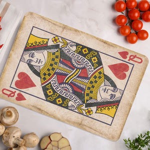 Planche à découper reine des cartes à jouer, Planche à servir de cartes à jouer, Planche à découper moderne, Planche à découper reine, Planche à découper personnalisée, Décoration d'intérieur,
