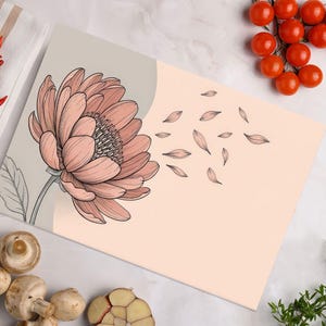 Floral Serving Board, Glass Chopping Board, Autumn Cutting Board, Floral Pattern Chopping Board, Flower Cutting Board, Gift for Mom,