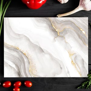 Gold Marble Tempered Glass Cutting Board: Modern Kitchen Decor