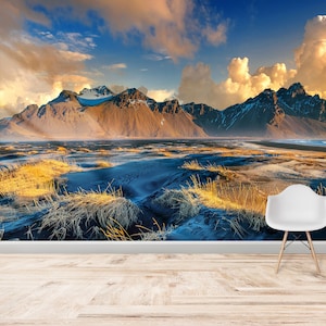Mountain Landscape Wall Decal: Peel and Stick Wallpaper