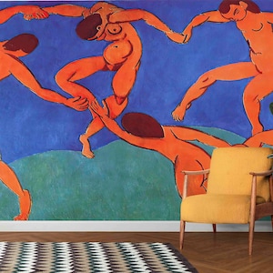 Henri Matisse The Dance Wallpaper, Dancing People Wall Art, Abstract Wall Decals, 3D Wall Mural, Wallpaper Patent, Wall Covering, Paper Art,