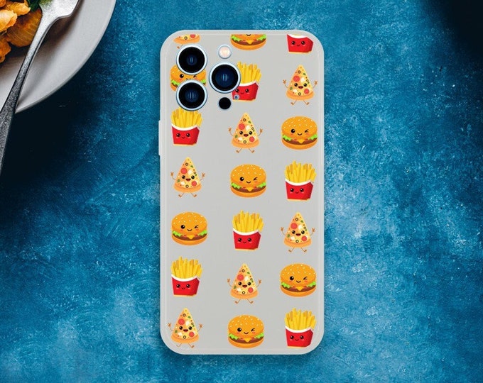 Kawaii Fast Food iPhone case, Cute food Flexi iPhone case, All iPhone models available