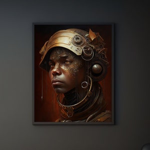 Galaxy Girl 2 - Portrait - Oil on Canvas Style | AI generated printable Art | Instant Download