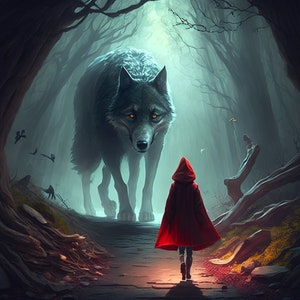Little Red Riding Hood - AI generated printable Art | Instant Download