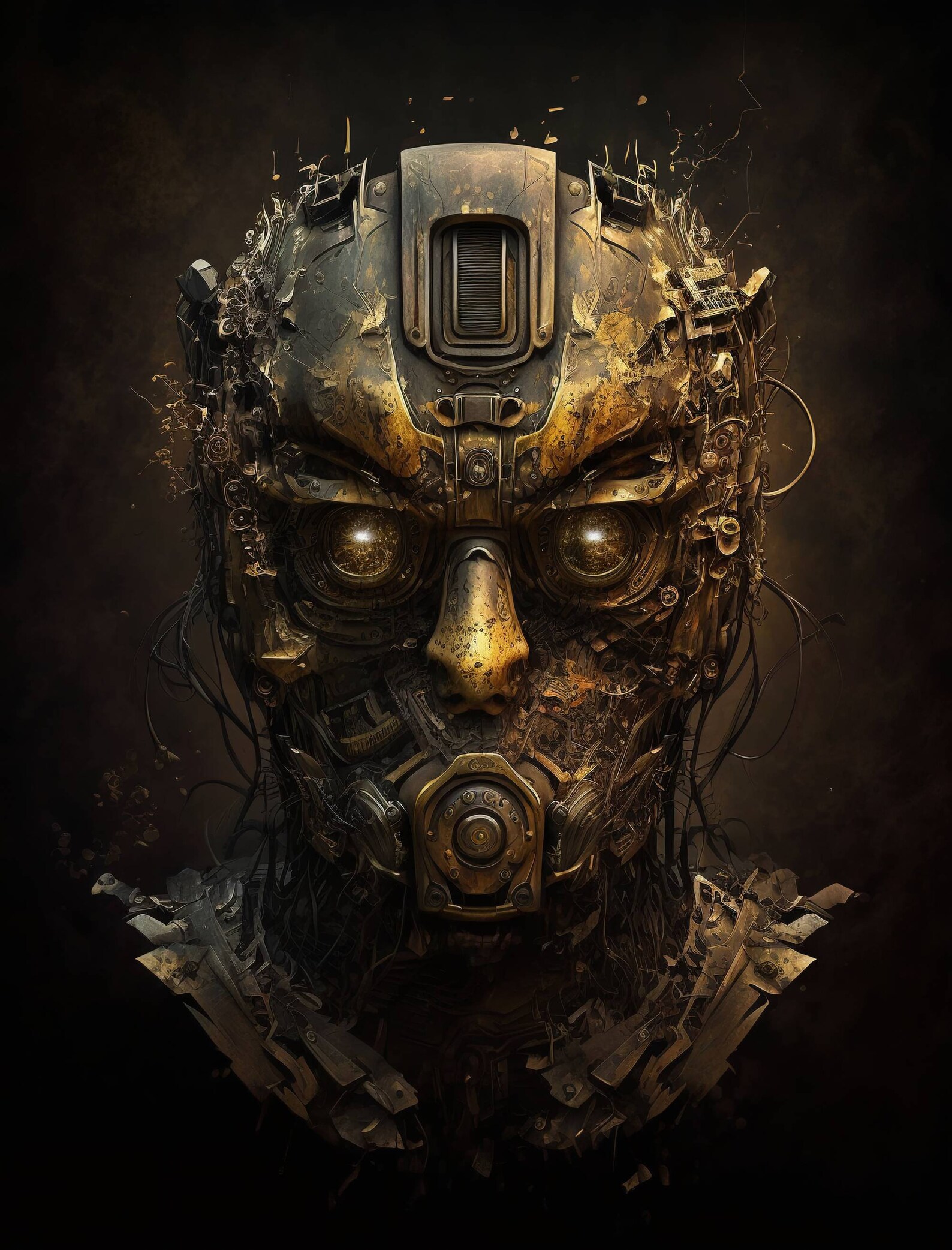 Alien Cyborg - Portrait - Oil on Canvas Style | AI Generated Printable ...