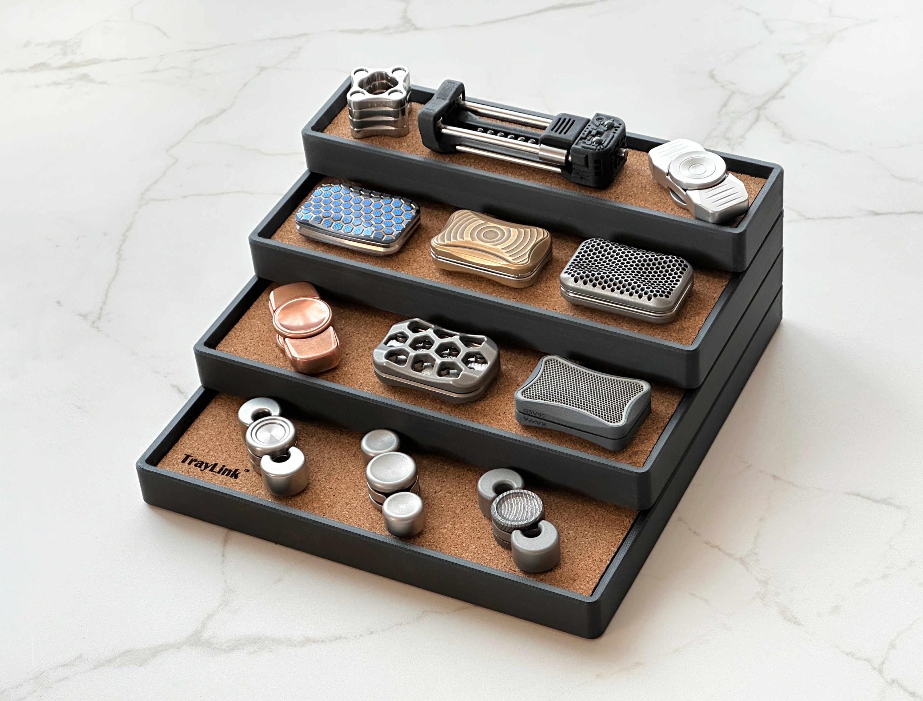 Traylink™ Tiered Fidget Display Organizer – Cork Lined, 3D Printed - Etsy