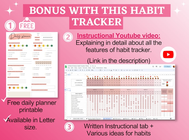 ADHD Habit Tracker Spreadsheet Template for Google Sheets ADHD Friendly ADHD Habit Tracker Spreadsheet Template for Google Sheets ADHD Friendly