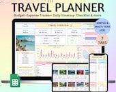 Travel Planner Google Sheets Digital Trip Planner Travel Itinerary Digital Travel Budget Spreadsheet Vacation Holiday Organizer Packing List