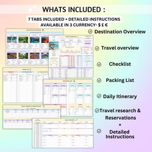 holiday planner, itinerary template, travel budget, travel checklist, vacation planner, travel diary, travel planner, travel google sheets, travel itinerary, travel spreadsheet, travel packing list, trip planner, digital travel