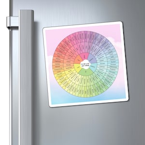 May include: A colourful wheel chart with the words "It is OK to Feel your Feelings" in the centre. The wheel is divided into sections with different colours and lists various emotions, such as happy, sad, angry, and scared.