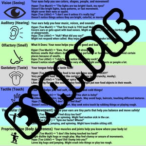 Digital Printable Download Sensory Systems Hyper vs Hypo Learning Sheet 8.5X11 Poster