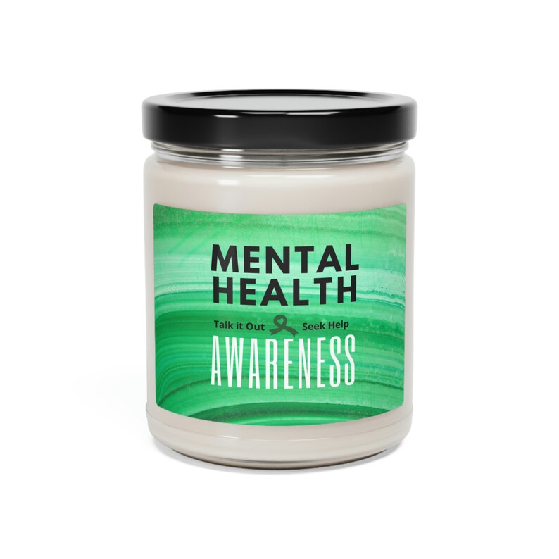 Candle Mental Health Awareness Talk About It Seek Help With Etsy