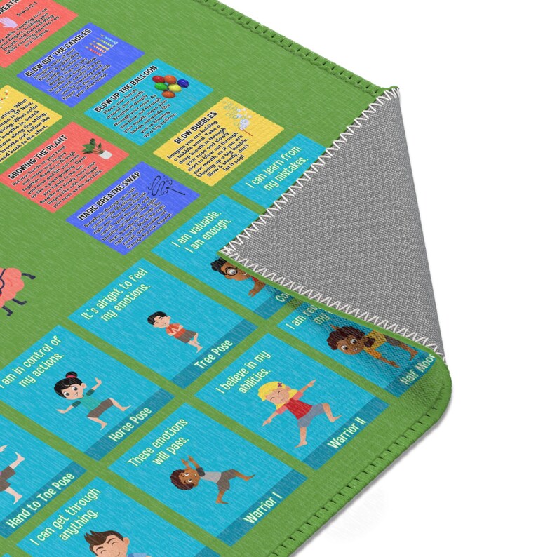 Calm Body Rug Kids Yoga Playmat: Calming Meditation Rug for Children - Etsy
