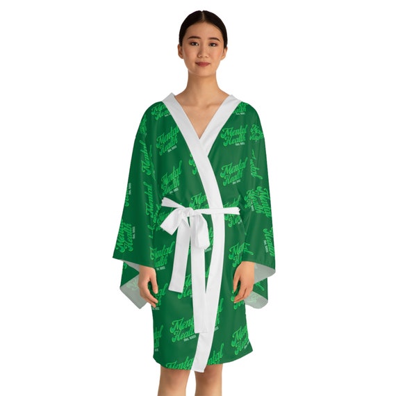 Green Kimono Robe: Mental Health Self-care Loungewear - Etsy