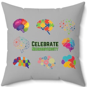 Pillow Celebrate Neurodiversity Polyester Square Pillow in Two Sizes
